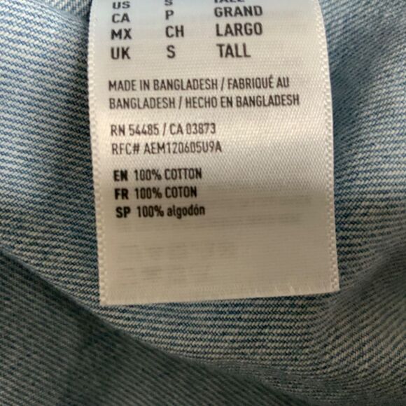 American EAGLE 100% Cotton Denim 5 Pocket Romper Elasticized Waist Tall Sz S NWT - Picture 14 of 15